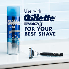 Gillette Gel à Raser 3X Action, vue latérale du produit
