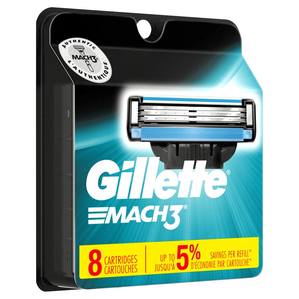 Gillette Mach3 8 cartouches de rasoir avec 3 lames