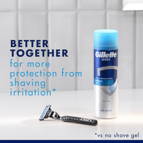 Gillette Mach3 lames de rasoir, mise en scène dans une salle de bain