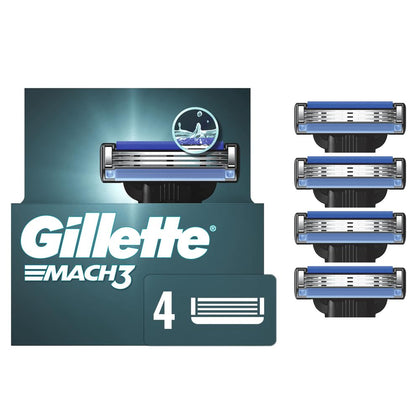 Gillette Mach3 recharge de rasoir homme vue avant avec 4 lames