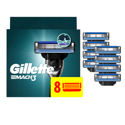 Gillette Mach3 recharges de rasoir pour hommes contenant 8 lames