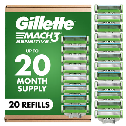 Gillette Mach3 Sensitive lames de rasoir recharge 20 unités avant