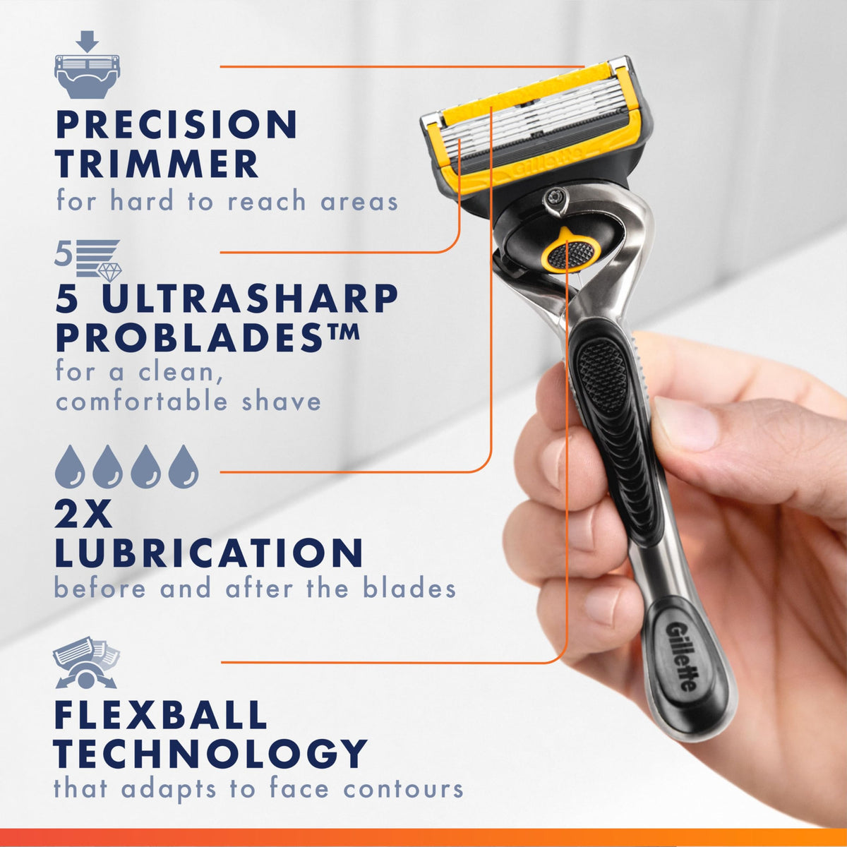Gillette ProGlide Shield rasoir et recharges dans leur emballage