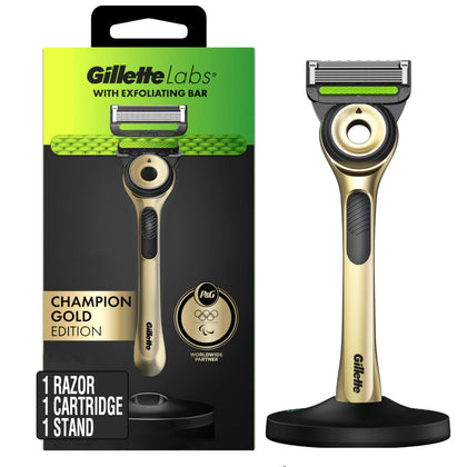 Gillette Rasoir avec Barre Exfoliante Édition Champion Or vue de face