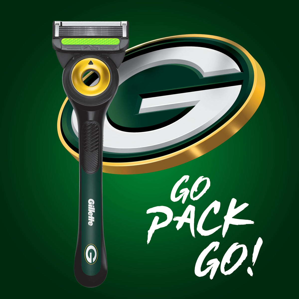 Gillette rasoir NFL Packers avec barre exfoliante