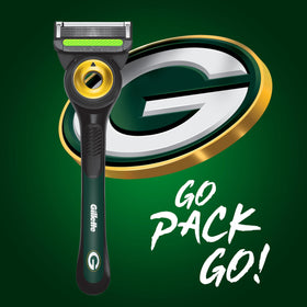 Gillette rasoir NFL Packers avec barre exfoliante