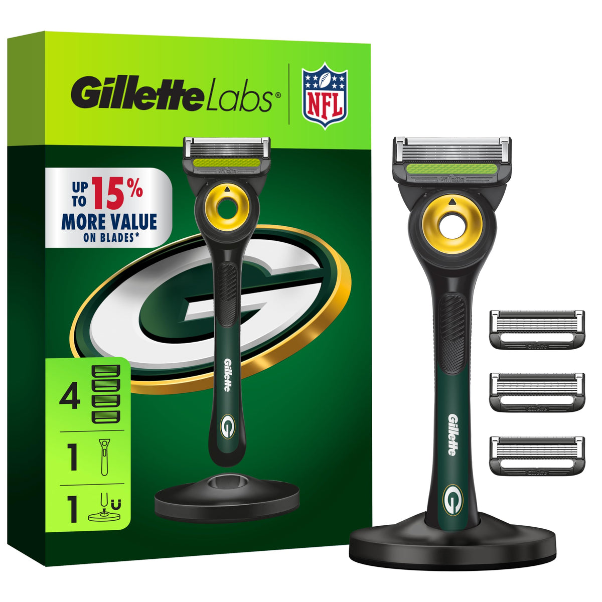 Gillette rasoir NFL Packers édition spéciale avec lames