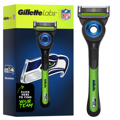 Gillette Rasoir NFL Seahawks vue avant avec barre exfoliante