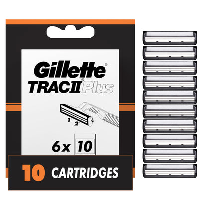 Gillette Trac II Plus recharges de lames, paquet de 10 lames