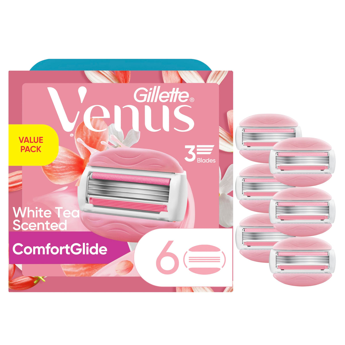 Gillette Venus ComfortGlide lames de rasoir 6 comptes vue de face