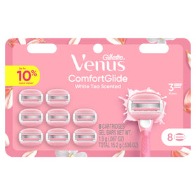 Gillette Venus ComfortGlide Lames de Rasoir Thé Blanc en gros plan