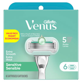 Gillette Venus Rasoir Femmes Extra Smooth Sensitive avec aloes sur l'emballage