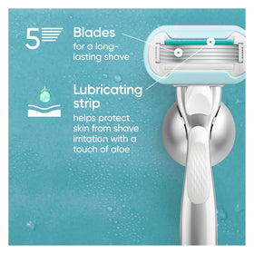 Gillette Venus Rasoir Femmes Extra Smooth Sensitive vue de côté avec lames