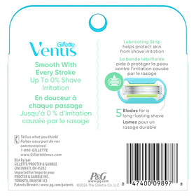 Gillette Venus Rasoir Femmes Recharges 5 Lames près d'un miroir