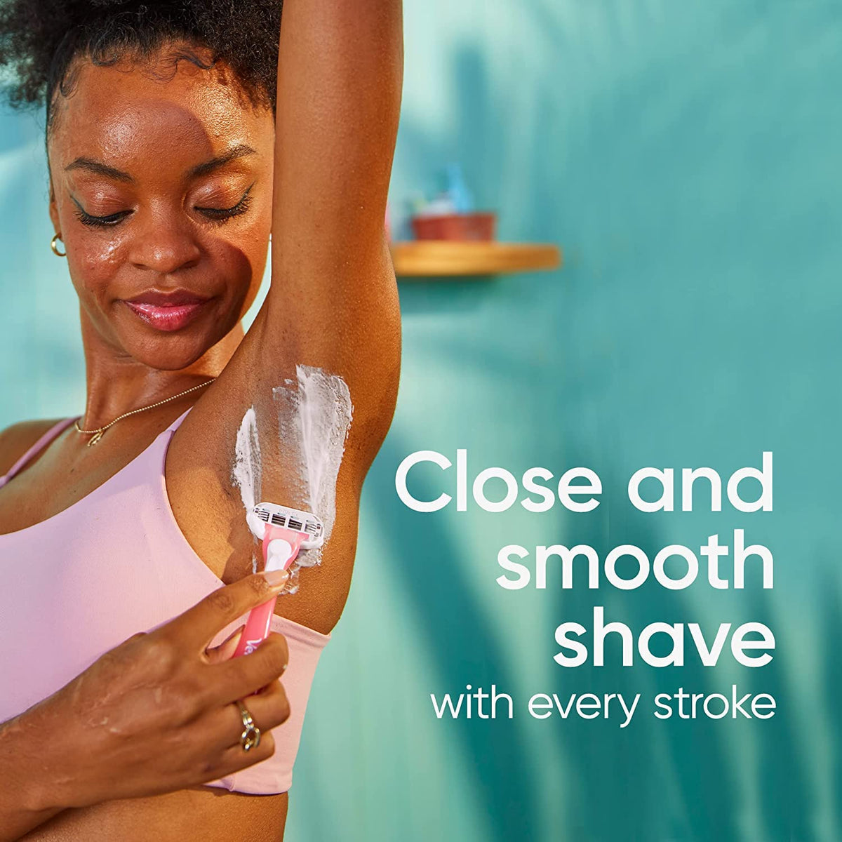 Gillette Venus rasoir jetable pour femmes vue latérale montrant le manche en gel