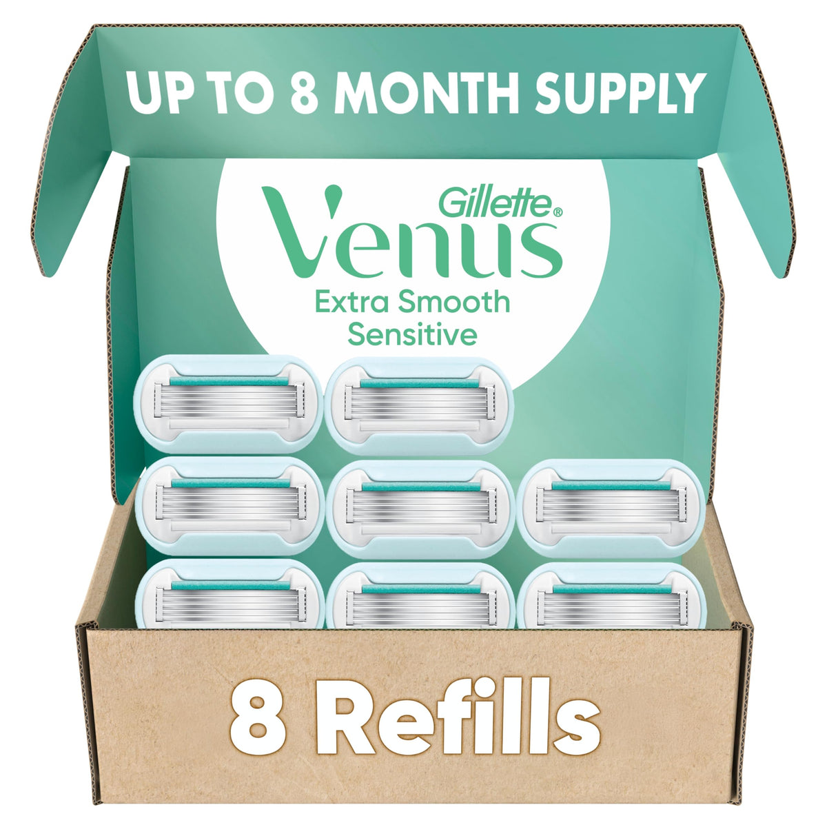 Gillette Venus recharges Extra Douces 8 unités vue de face