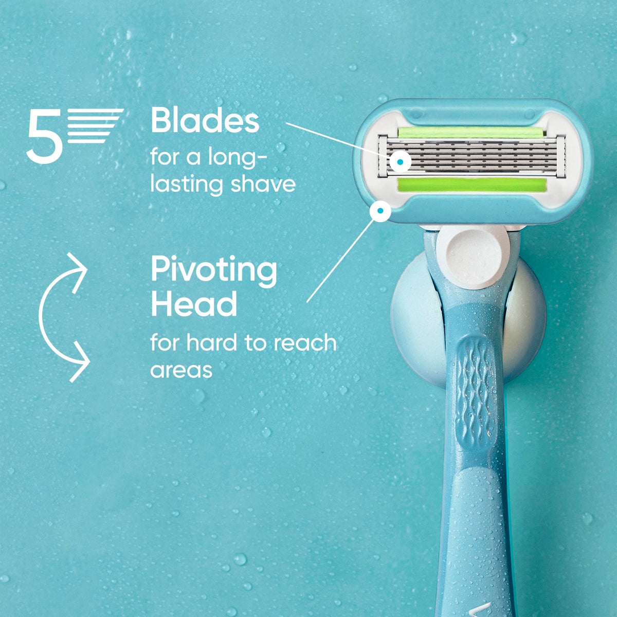 Gillette Venus recharges Extra Smooth avec 5 lames en gros plan