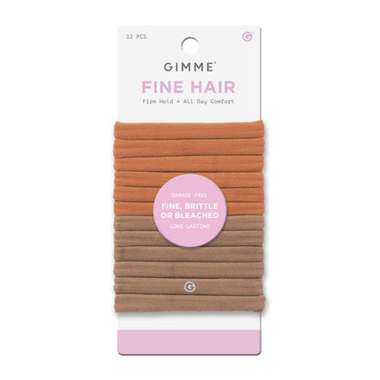 GIMME Élastiques à Cheveux Fins marron - paquet de 12