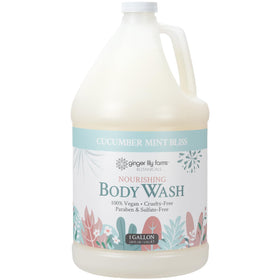 Ginger Lily Farms gel douche nourrissant 1 gal Cucumber Mint Bliss étiquette
