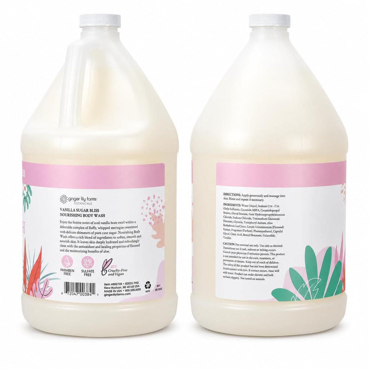 Ginger Lily Farms Gel Douche Nourrissant 1 gal vue arrière