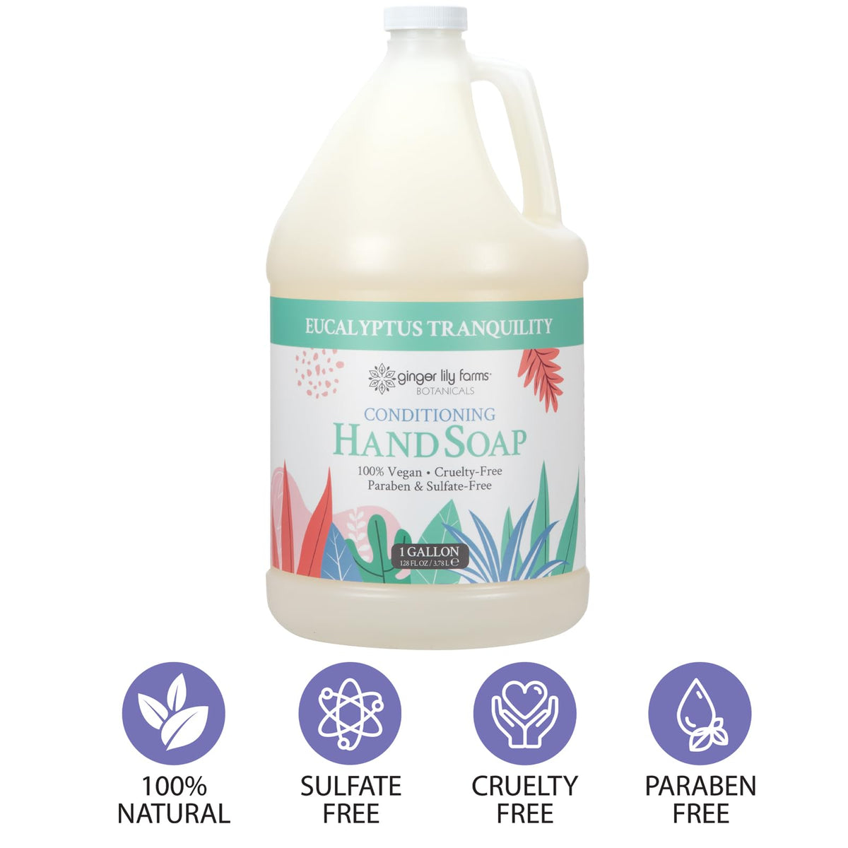 Ginger Lily Farms Savon Liquide Eucalyptus Tranquility dans un distributeur