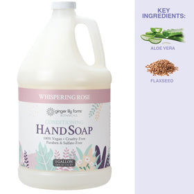 Ginger Lily Farms Savon Mains Conditionnant 1 Gallon sur un comptoir
