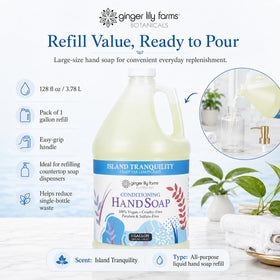 Ginger Lily Farms savon mains dans un distributeur