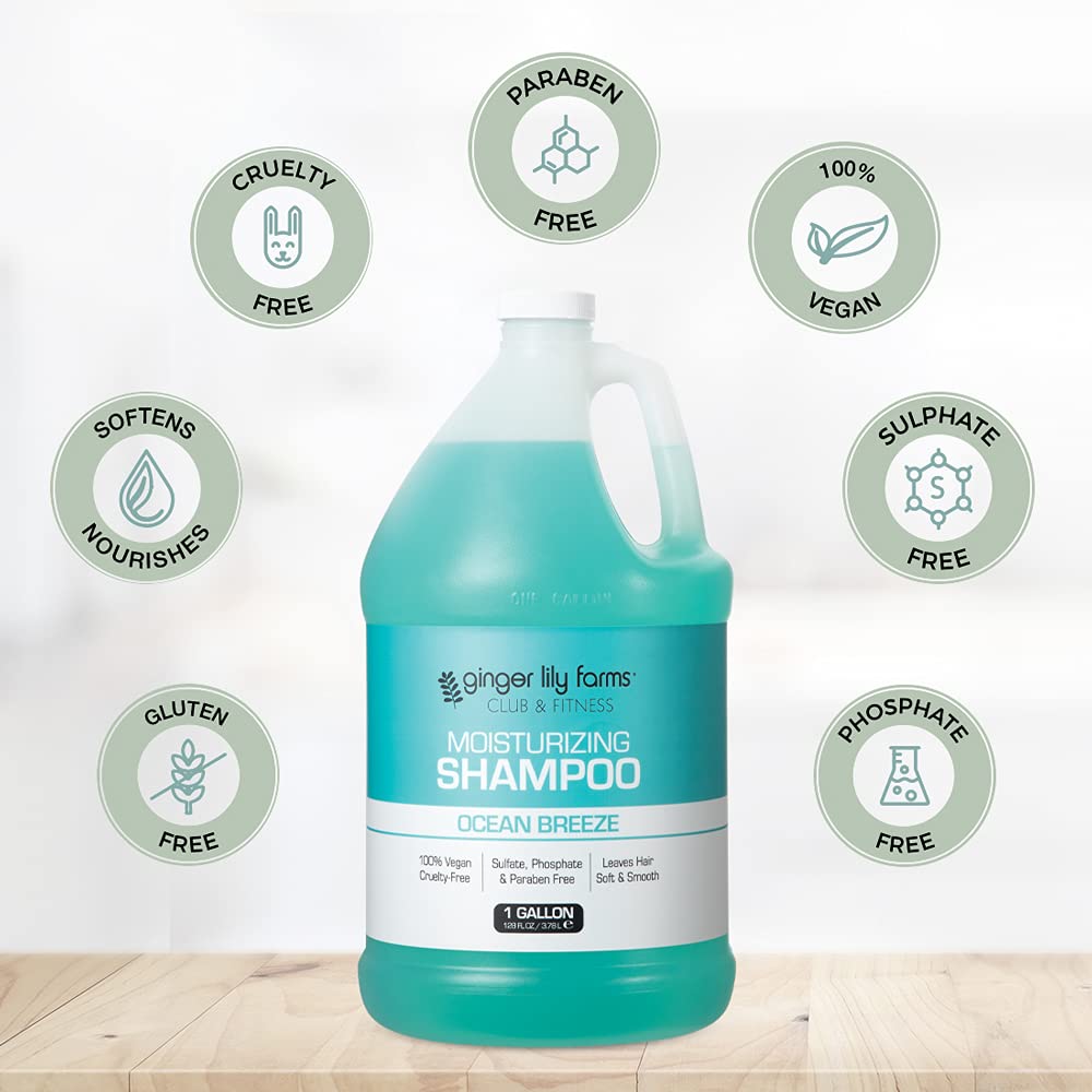 Ginger Lily Farms Shampooing Hydratant 1 gal en usage dans une salle de bain
