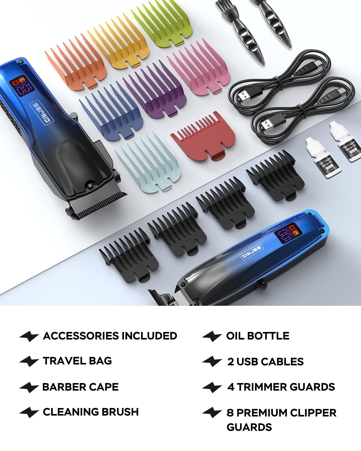 GinJee Tondeuse sans fil kit de grooming pour hommes