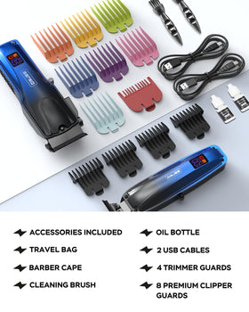 GinJee Tondeuse sans fil kit de grooming pour hommes
