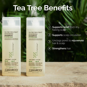 GIOVANNI Shampoo Tea Tree Triple 24 oz avec des ingrédients botaniques