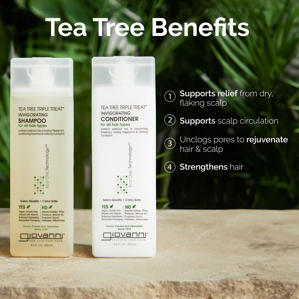 GIOVANNI Tea Tree Triple Après-Shampooing texture sur main