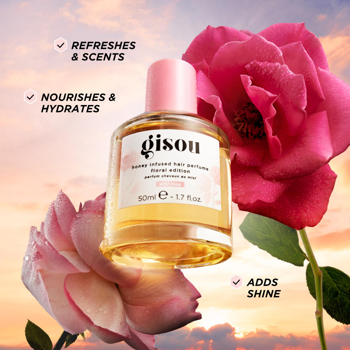 Gisou parfum pour cheveux infusé au miel 50 ml arrière