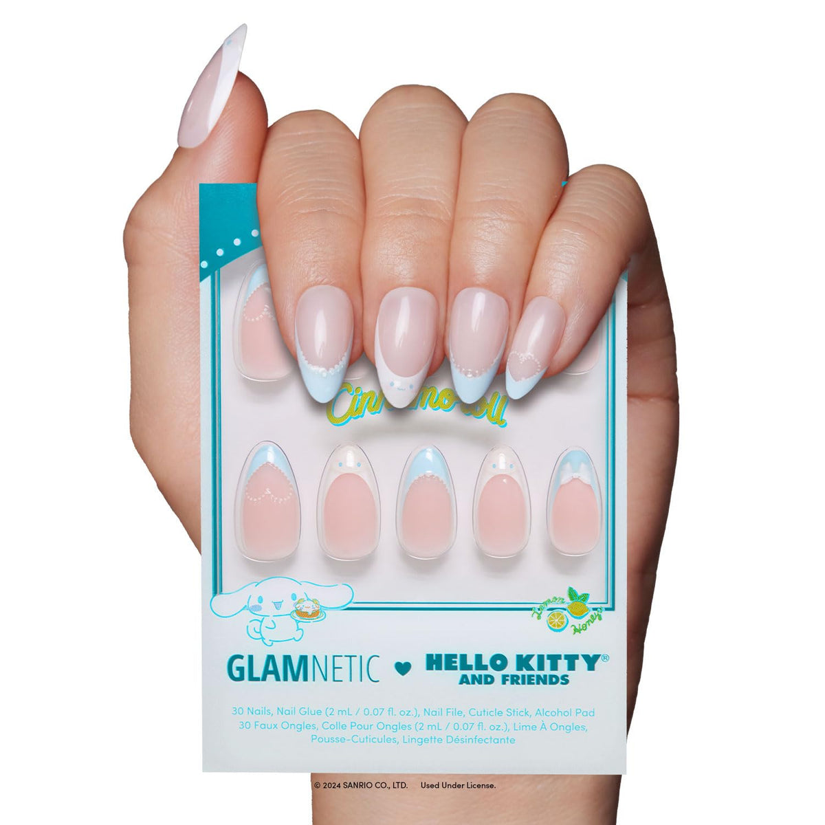 Glamnetic Cinnamoroll French Tip Press On Nails 30 pièces avant