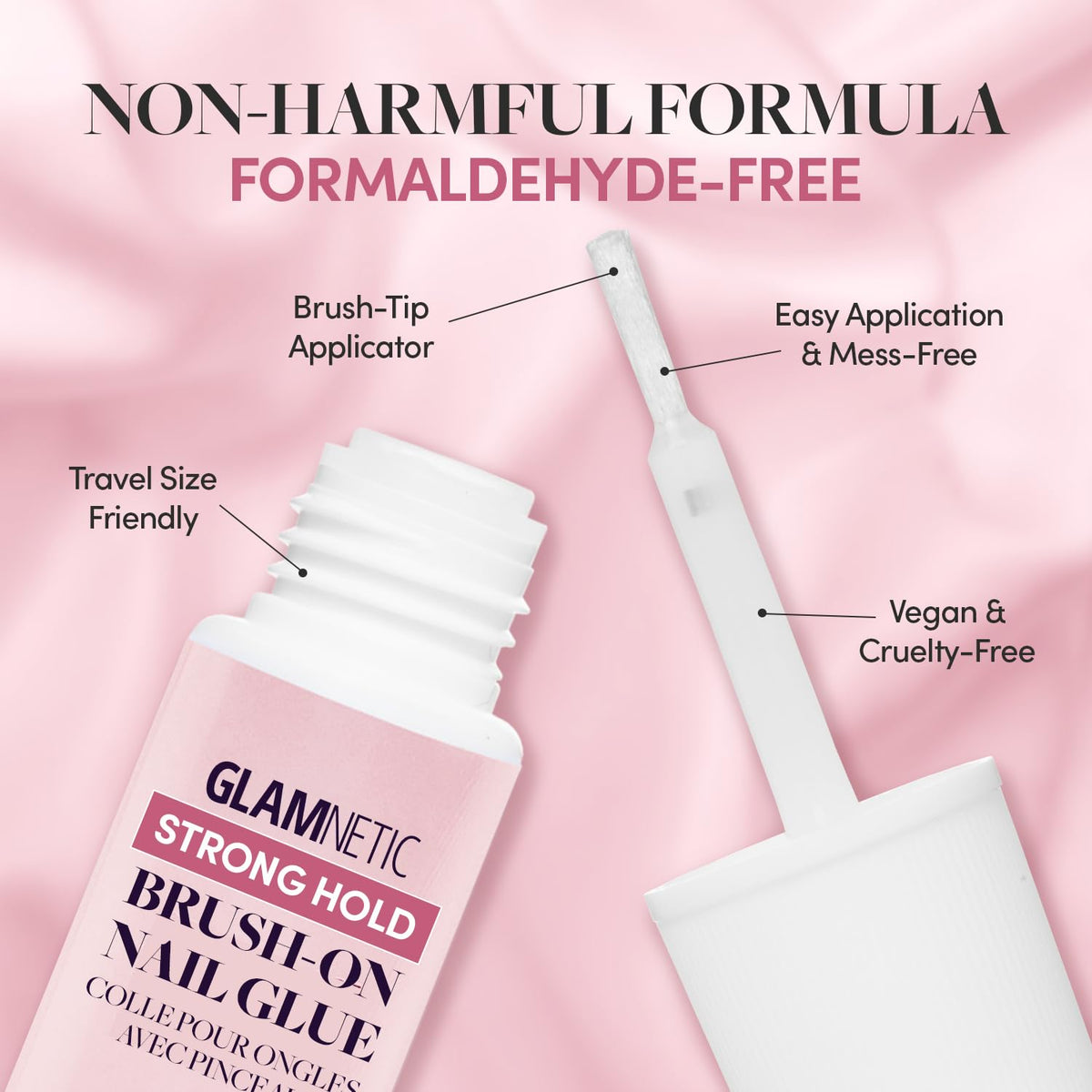 Glamnetic colle à ongles applicateur pinceau 24ml avec bouchon