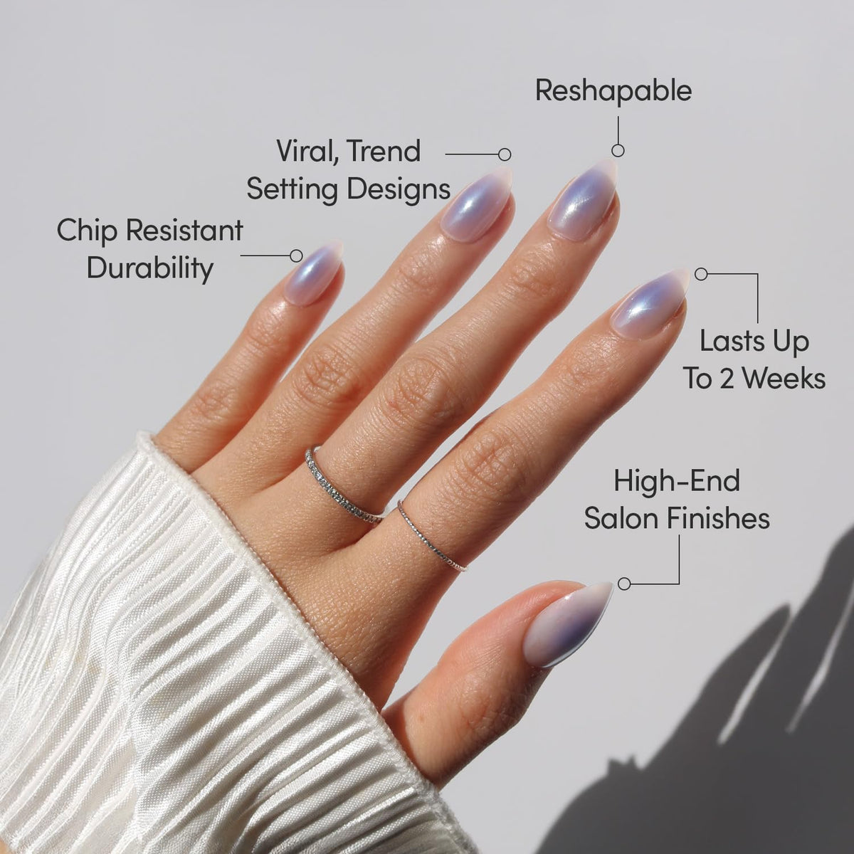 Glamnetic Faux Ongles Amande avec finition glacée