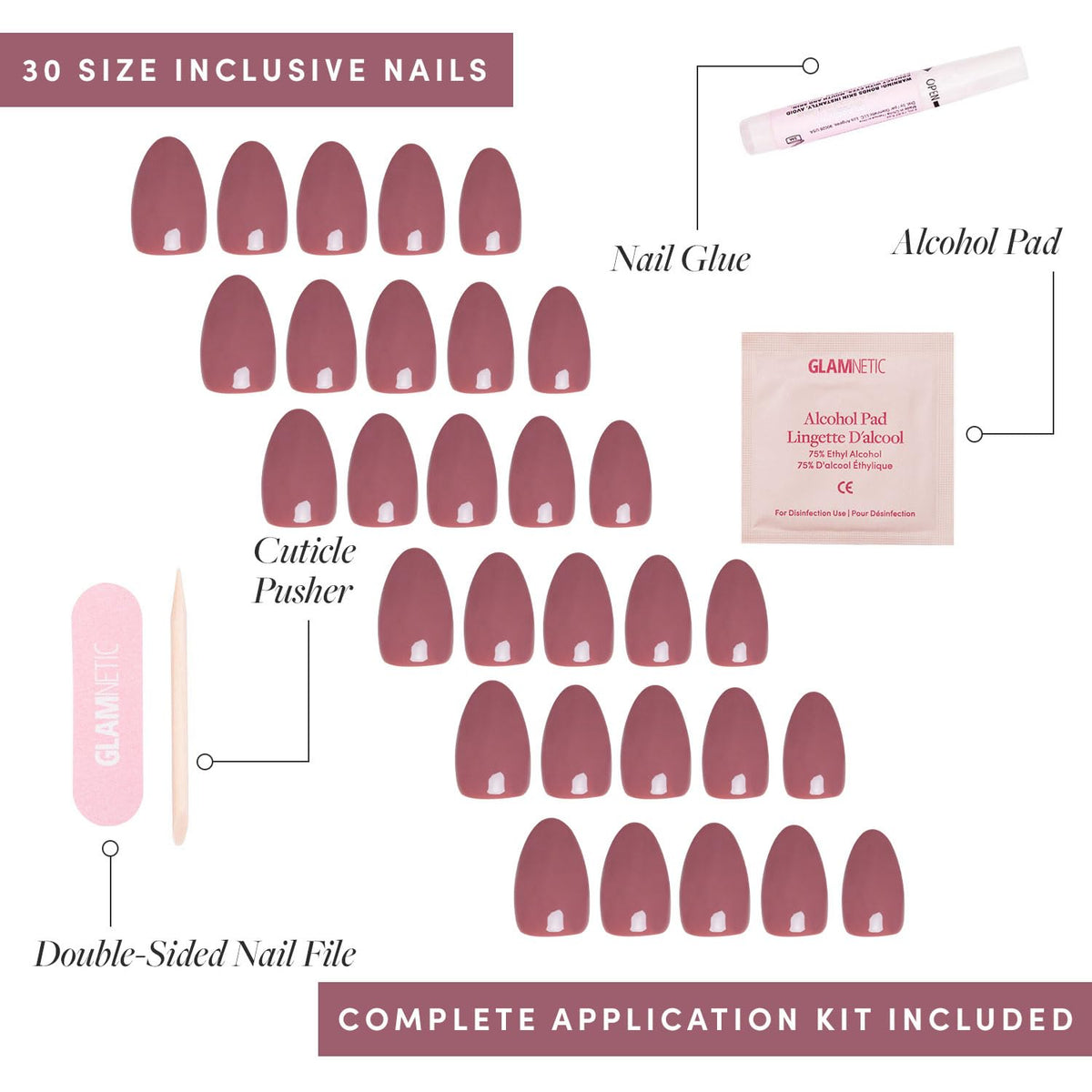 Glamnetic faux ongles courts à l'essai sur des mains