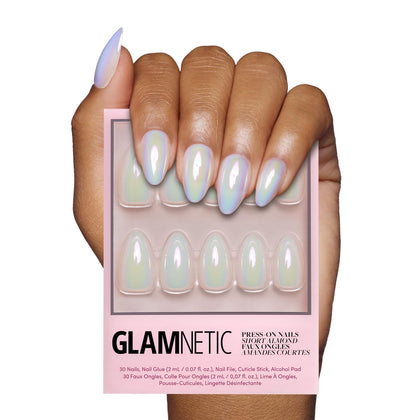 Glamnetic Faux Ongles Courts Amande Glossy, vue avant