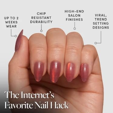 Glamnetic Faux Ongles Courts Amande Velours en rose