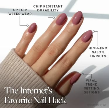 Glamnetic faux ongles courts couleur mauve blush