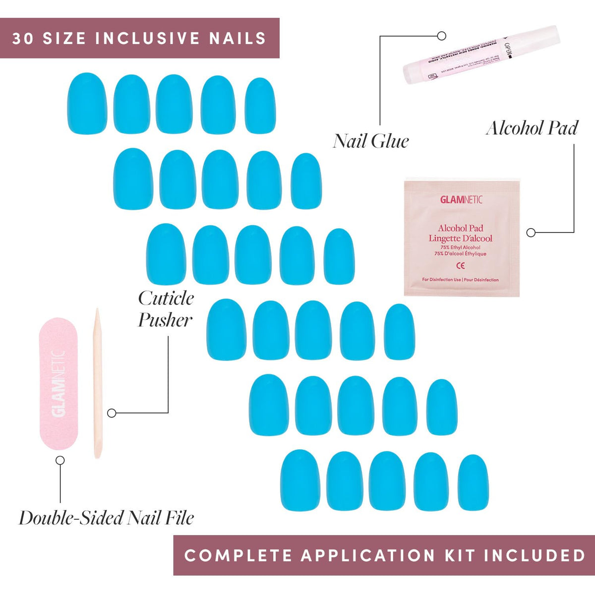 Glamnetic faux ongles courts ronds, présentation