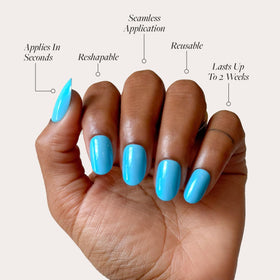 Glamnetic faux ongles courts ronds, vue de face