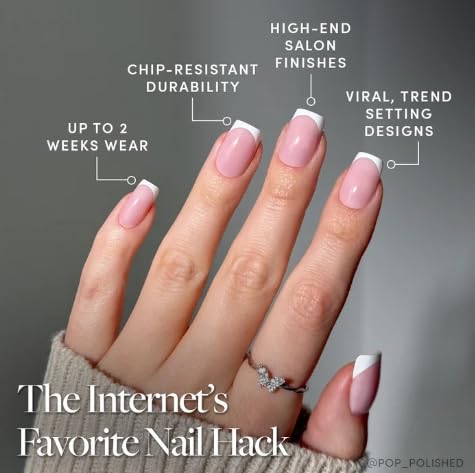 Glamnetic faux ongles en forme carrée avec tips français
