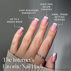 Glamnetic faux ongles en forme carrée avec tips français