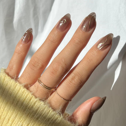 Glamnetic Faux Ongles Golden Cup ensemble de 30 pièces
