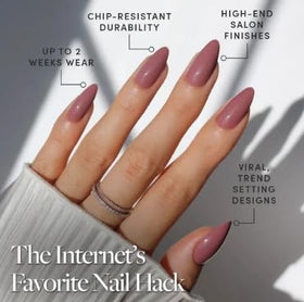Glamnetic faux ongles mauve avec finition brillante