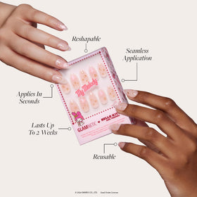Glamnetic faux ongles My Melody avec motifs dorés