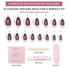 Glamnetic Faux Ongles Press-On à côté d'un bâton à cuticules