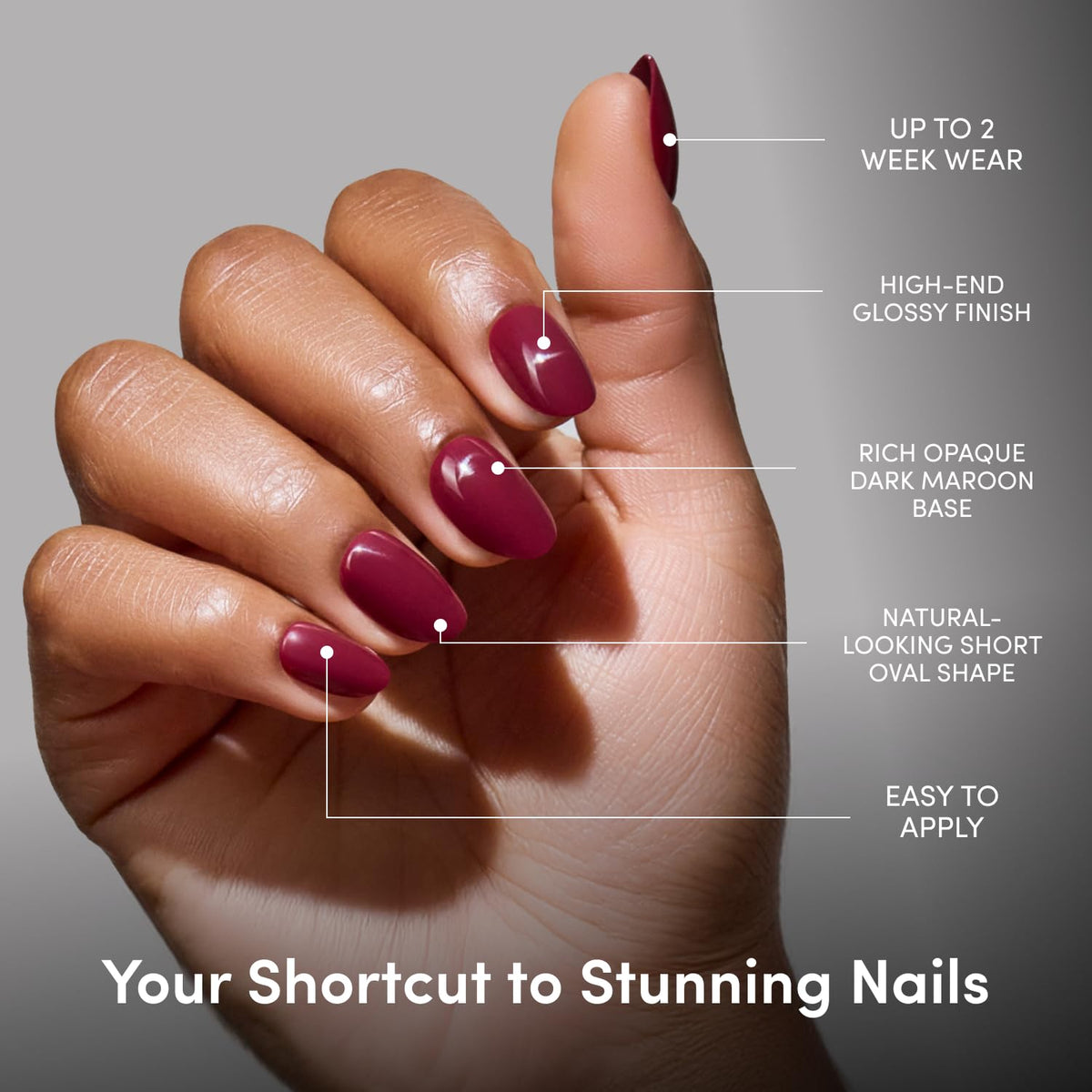 Glamnetic faux ongles press on avec finition brillante