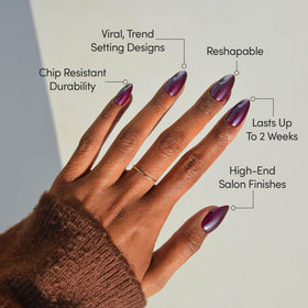 Glamnetic Faux Ongles Press-On couleur violet avec finition brillante